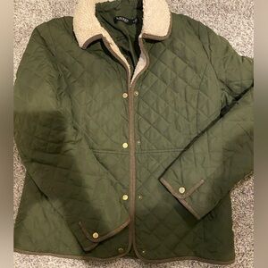Ralph Lauren Quilted Jacket with Brown Trim